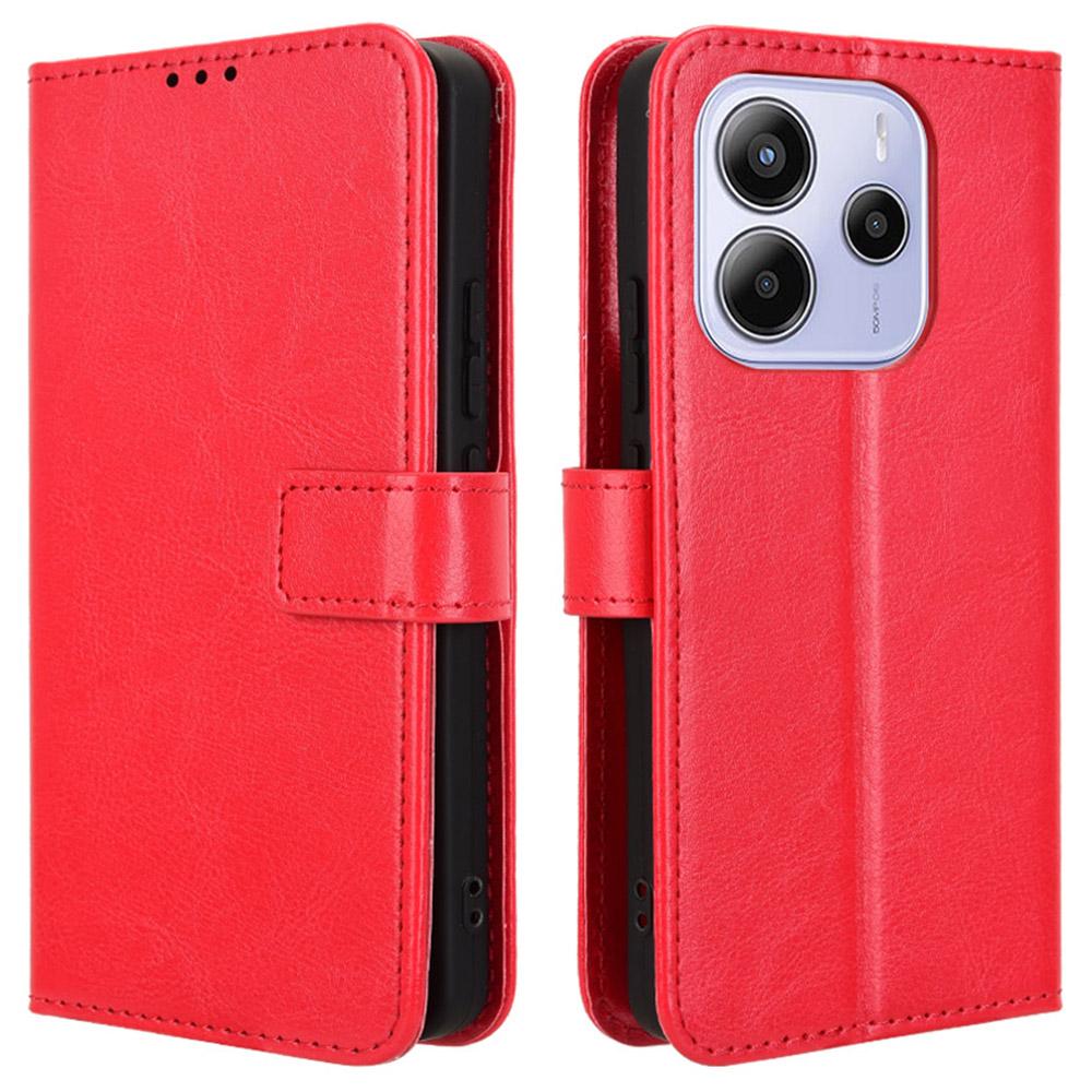 Für Xiaomi Redmi Note 14 4G (163,25 x 76,55 x 8,16 mm) Hülle Crazy Horse Textur PU Leder Handy Brieftasche Cover