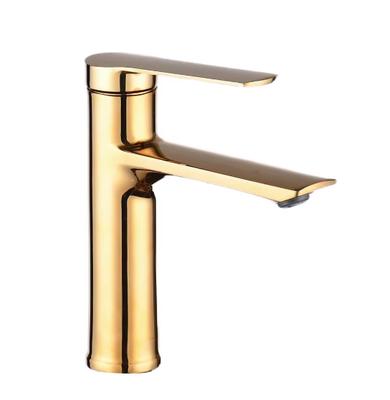 Custom Zinc-Alloy Single Hole Single Handle Ceramic Sink Basin Faucet Mixer Gold Wash Modern Design White Bathroom