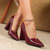 Women's High Chunky Block Heels Sexy Pumps Closed Toe Slip On Pointed Toe Work Dress Office Wedding Party Pumps Shoes for Women High Heeled Shoes