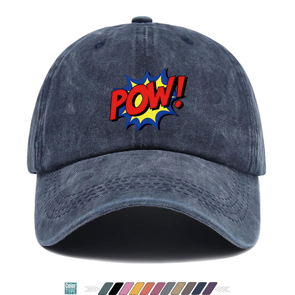 Pc American Retro Comic Book Style POW Print Baseball Cap Trucker Hat Comfortable Breathable Fashionable Beautiful Cartoon Ga