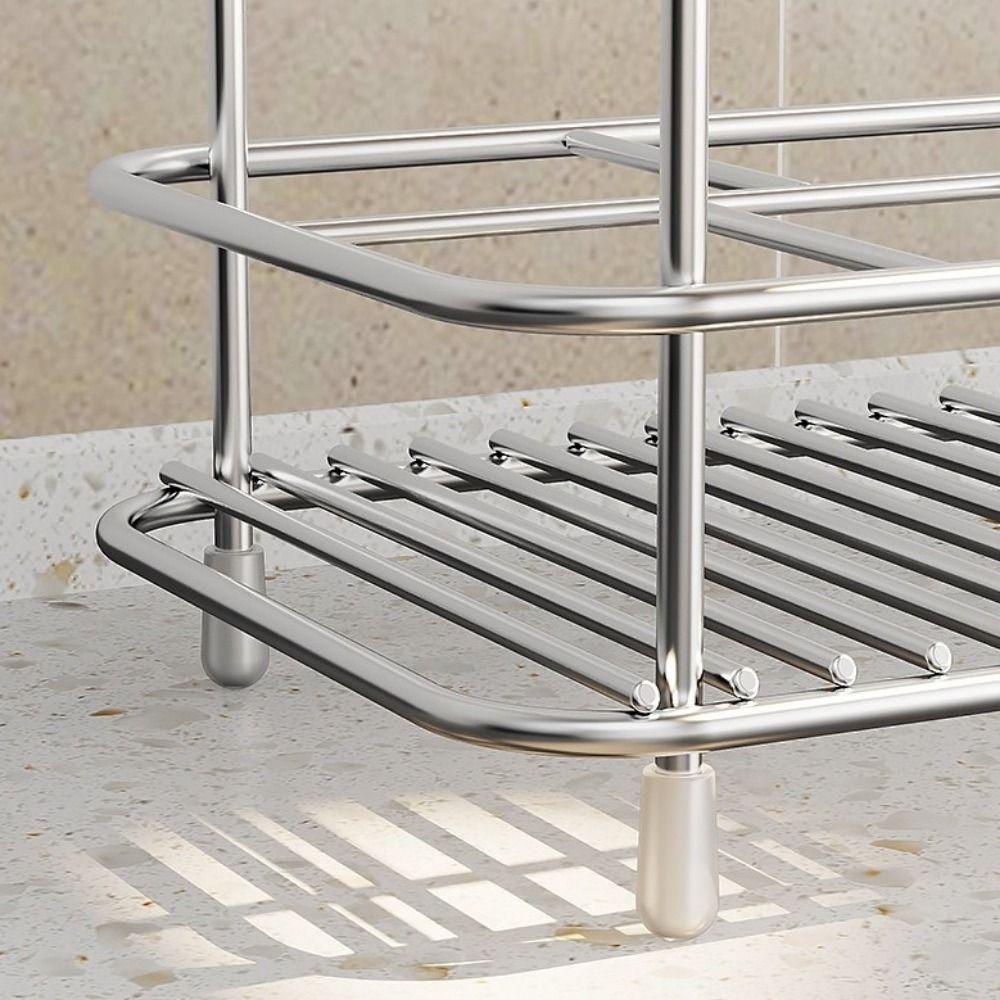 Stainless Steel Toothpaste Holder Multi-slot Electric Toothbrush Stand  Makeup Brush