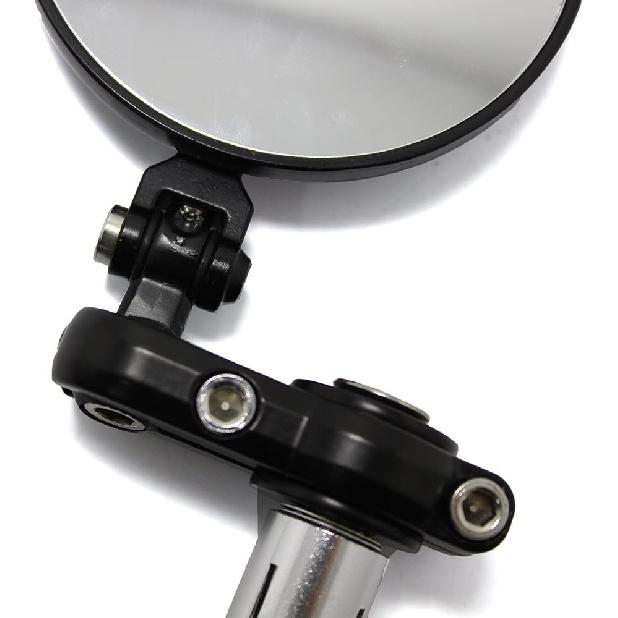 Black Foldable 3" Round 7/8" Handle Bar End Side Mirrors for Harley Davidson Kawasaki Suzuki Yamaha Cruiser Dirt Bike Scooter ATV
