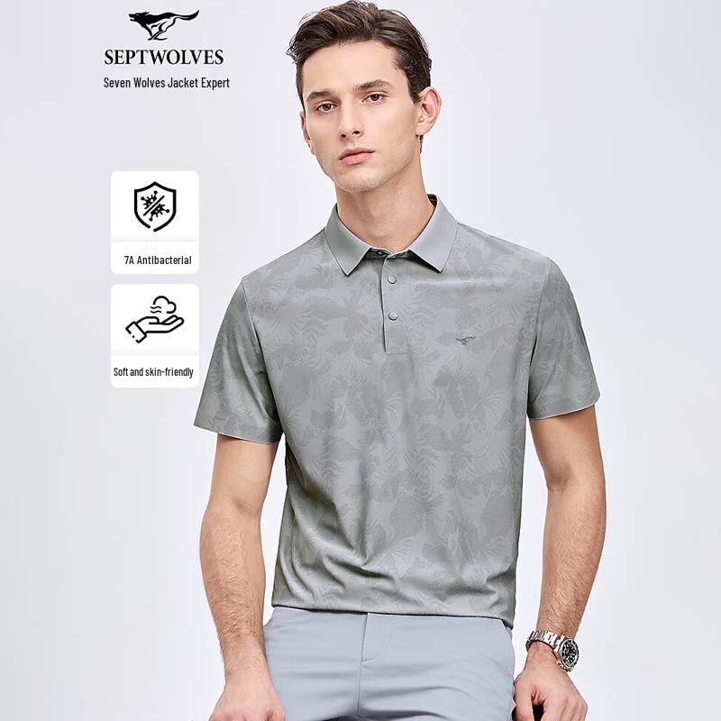 Septwolves Men s Dark Pattern Print Short Sleeve Polo Shirt 180/96A/XXL