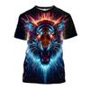 Tiger Pattern Tees Summer T Shirts Men Streetwear God Black 3D Print T Shirt Fashion O Neck Short Sleeve Tops