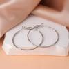 S925 Silver Needle Large Hoop Earrings for Women - Light Luxury Ear Studs, Niche Design, Exaggerated Square & Round Face Plain Hoops