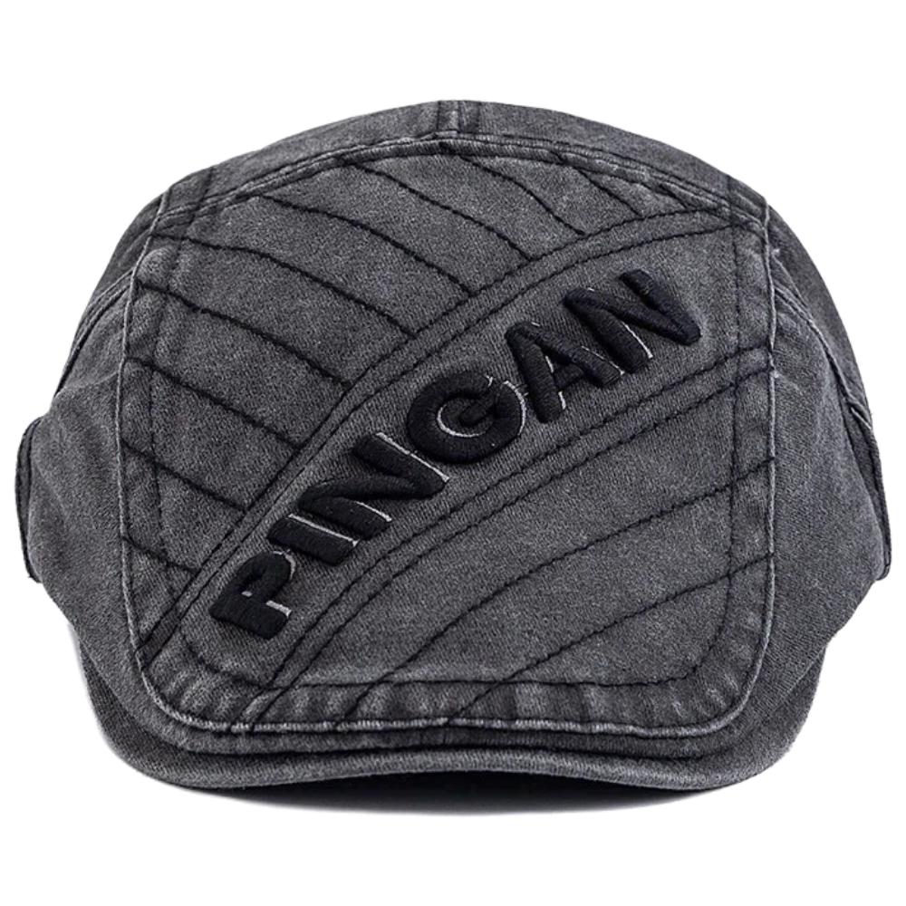 Nový styl Unisex Vintage Prané Baretky Klobouk Vyšívané Kovbojské Klobouky Pro Muže Ženy Retro Plochá Čepice Venkovní Neformální Streetwear Čepice