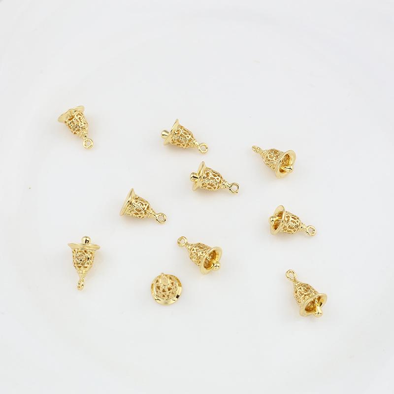 

Подвеска-колокольчик с полым звенящим колокольчиком из 18-каратной меди для сережек, головных уборов, шпилек и ювелирных аксессуаров своими руками (9x15мм)