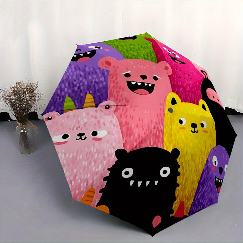 1pc Monster Party Automatic Open/Close Umbrella with One Touch Button,, Windproof Design   Lightweight Portable Umbrella for Women & Men6095