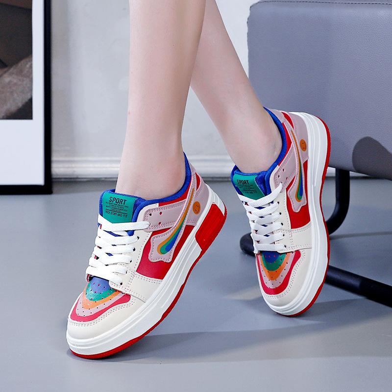 Tênis Arco-Íris Primavera e Outono Sapatos Casuais de Skate Sapatos para Namorada Natal Ano YH