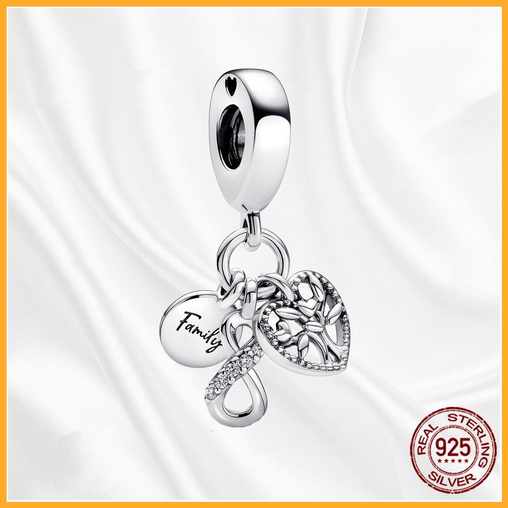 Authentic Sparkling Plata Copper Dangle Charms Fit Original Bracelet Beads Pendant Women Diy Jewelry Gift