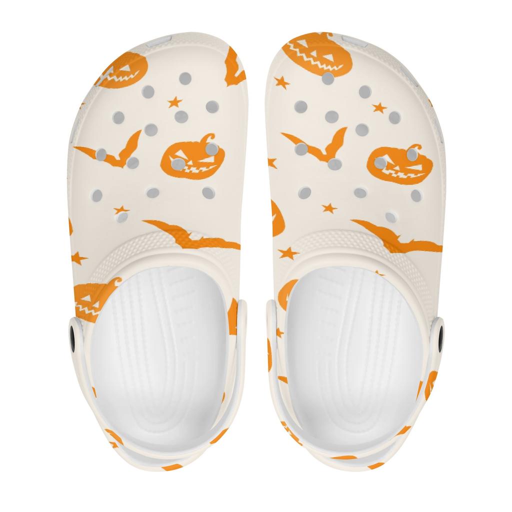 Printed White EVA Garden Shoes Unisex Lightweight Breathable Slip On Clogs Beach Pool Bathroom Home Summer Beach Sandals