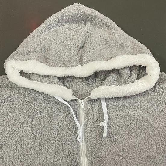 2026 men's autumn and winter new Mao Mao hooded explosive sweater jacket open