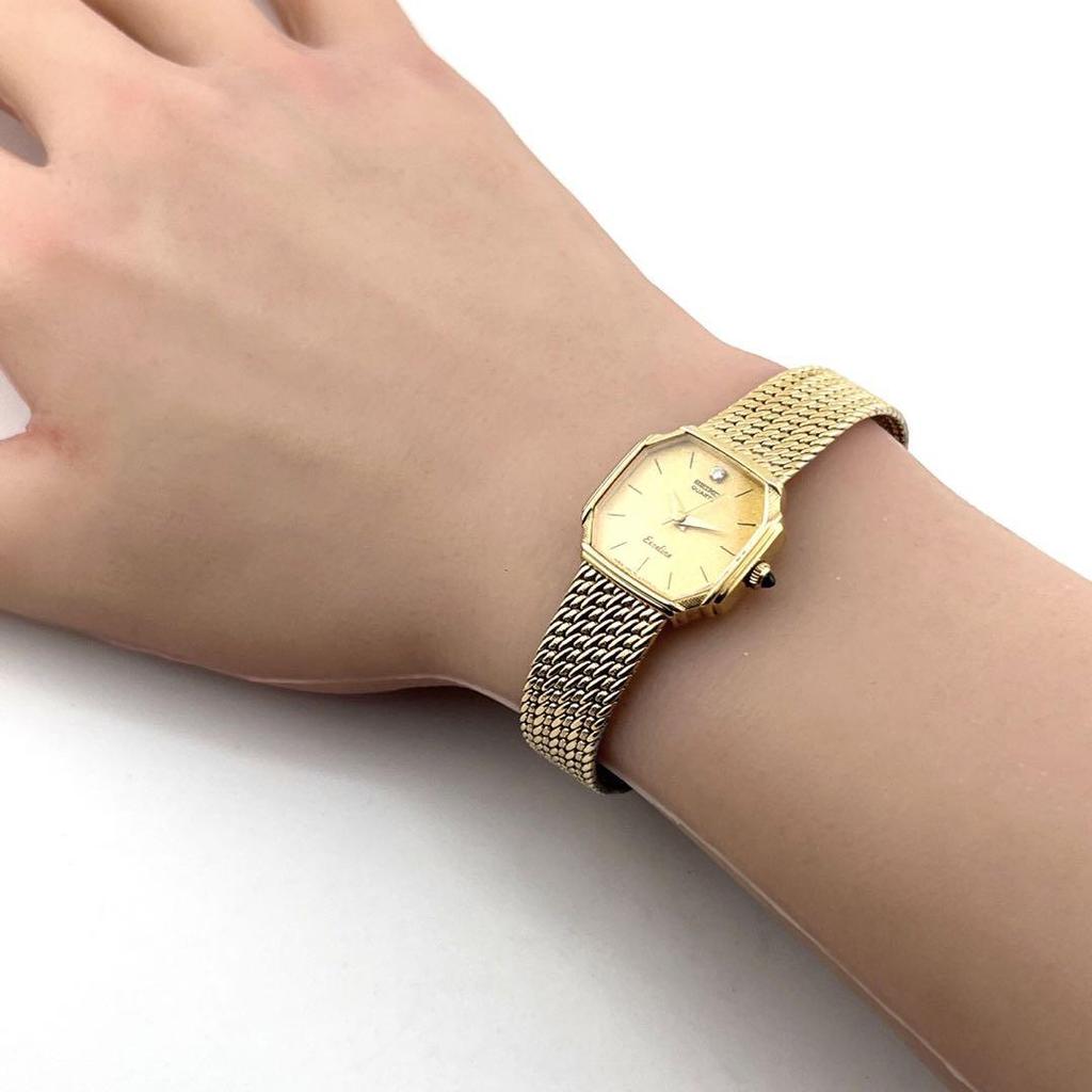 [USED] Working Seiko Exceline Diamond Quartz Watch Octagon