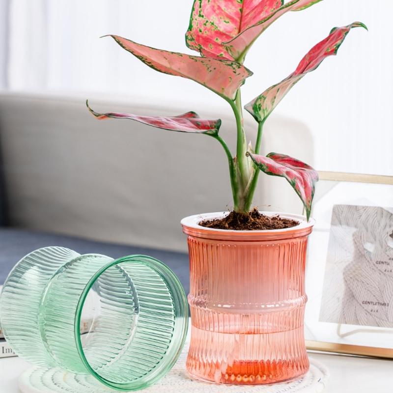 Lightweight Automatic Hydrating Sustaining Plant Container Planter Flower Pot With Vibrant Color Option for Indoor Plant
