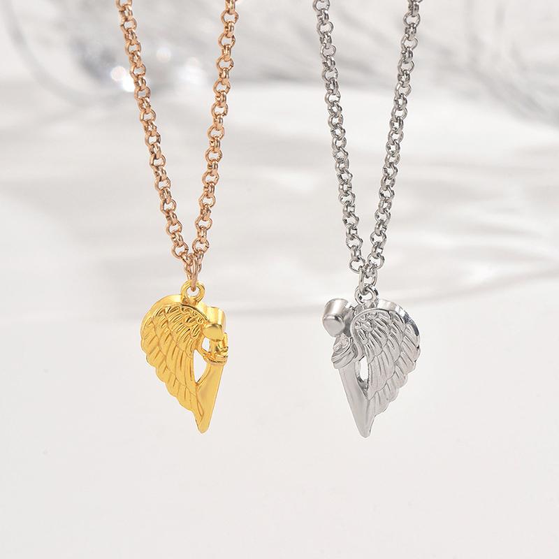 

1 пара винтажных ангелов в форме сердца парные ожерелья для мужчин и женщин магнит притягивает ключицу цепочка ювелирные изделия аксессуары подарки