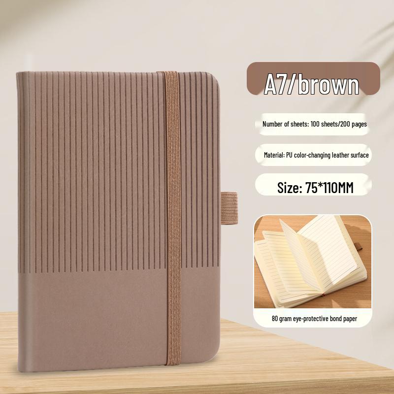 A7 Black Portable A6 Notebook for Students - Mini Pocket-Sized, Simple, Handy Carry-On
