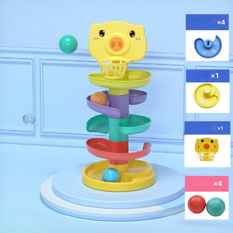 Baby Toy Ball Drop Toys For Toddler 1-3Y Rolling Ball Pile Tower Montessori Educational Stacking Games For Babies Sensory Toys
