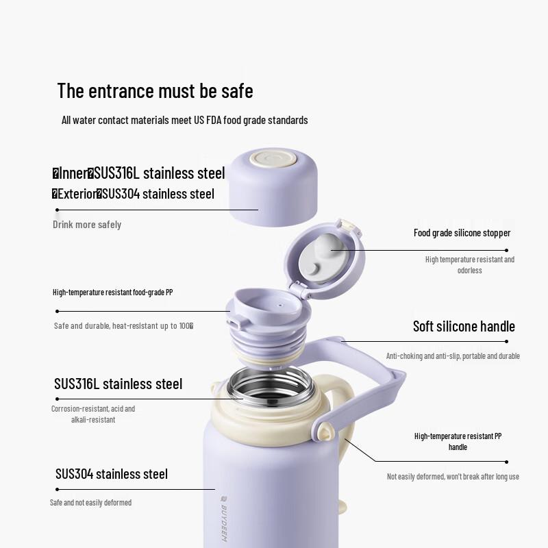 Buydeem 1000ml Insulated Tea Infuser Bottle
