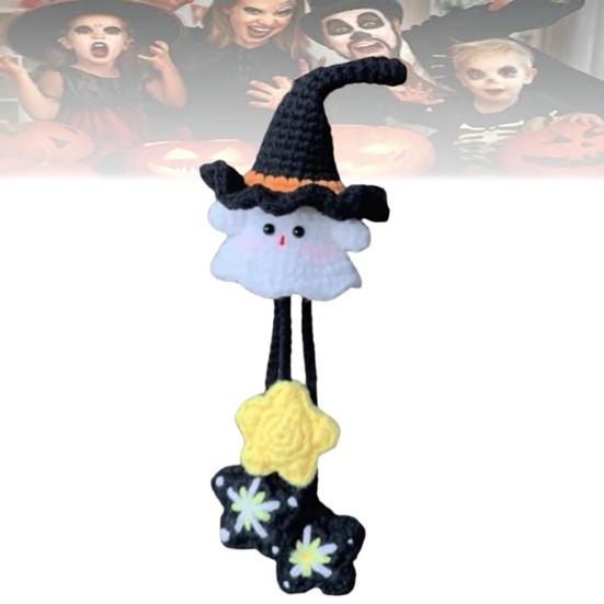 Halloween Crochet Kit Crochet Ghost Bag Charm DIY Kit Crochet Project Ghost Hanging Decoration Craft Set for Crochet Lovers