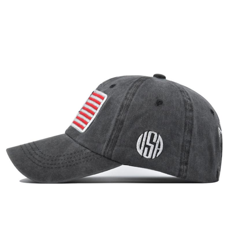 NORTHWOOD American Flag Washed Baseball Cap 3D Embroidered Letter Baseball Cap for Men Women USA Retro Peaked Cap