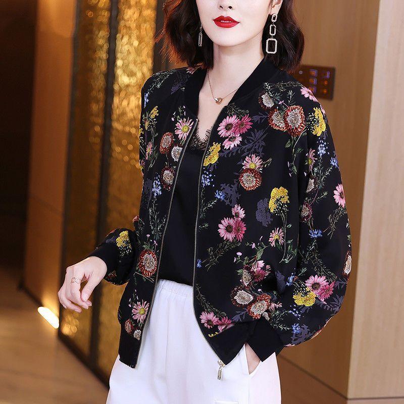 Abbigliamento per la protezione solare Giacca uniforme da baseball colorata Cardigan Giacca per cappotti corti primaverili ed estivi Top in chiffon da donna