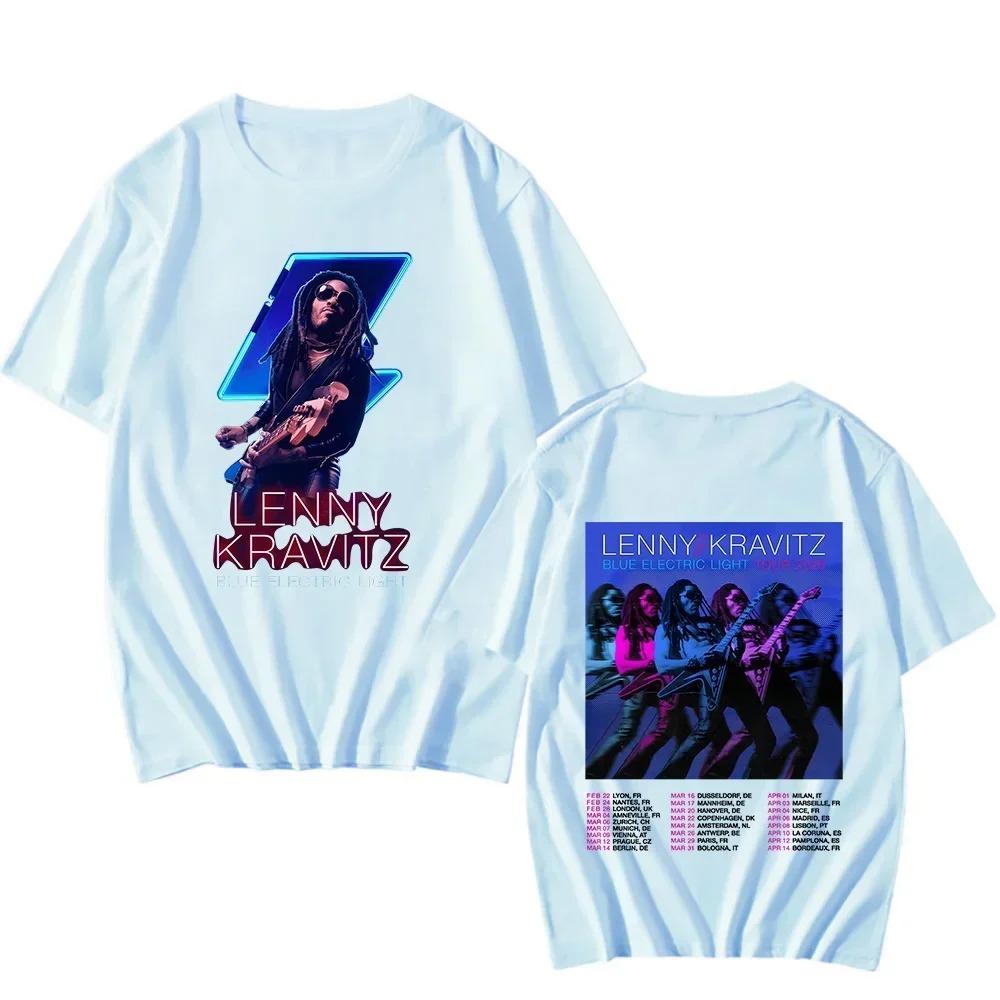 Lenny Kravitz Blue Electric Light Tour Trička Dárky pro fanoušky Klasické Top Dámské Pánské Trička s novým vzorem Crewneck Ležérní trička