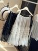 Spring/Summer 2026 Women's Korean Style Layered Ruffle Patchwork Midi Skirt