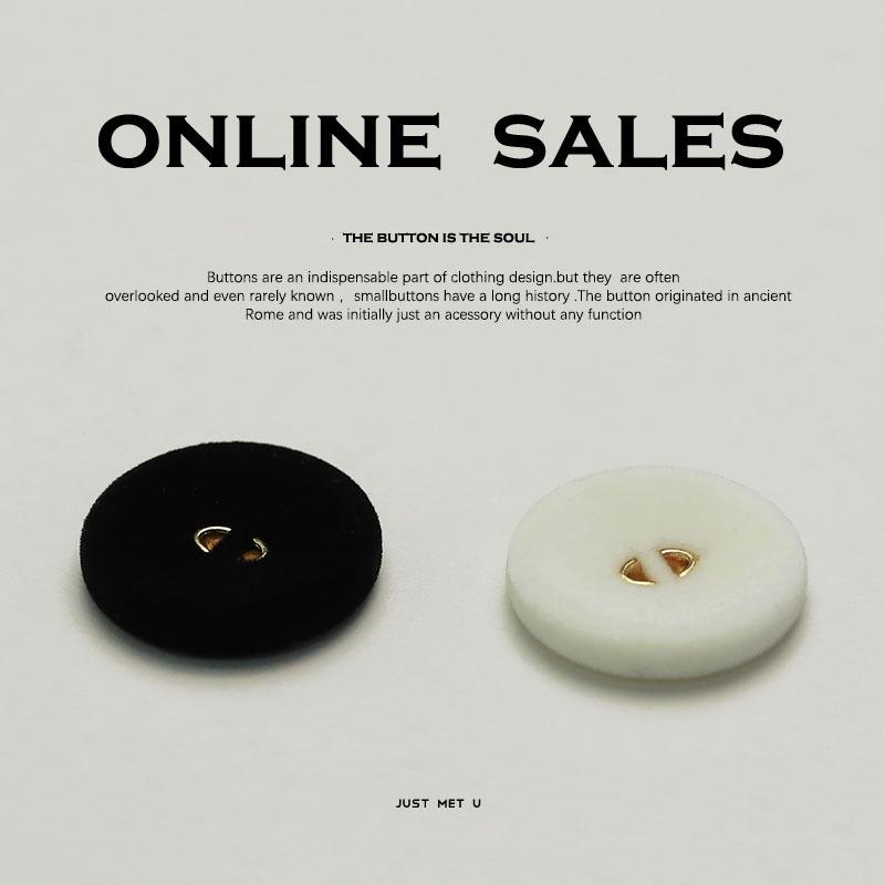 Flocking Metal Double Button Sweater Cashmere Coat Buttons Xiaoxiang Knitted Cardigan Trench Coat Decorative Buttons