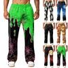 Herren Locker geschnittene Jogginghose mit Taschen Halloween-Print Schweißhose für Freizeit und Training