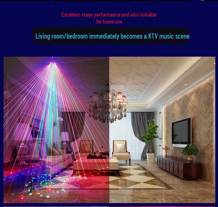 21-Eye Stage & KTV Atmosphere Lights: Colorful Flash & Laser Display