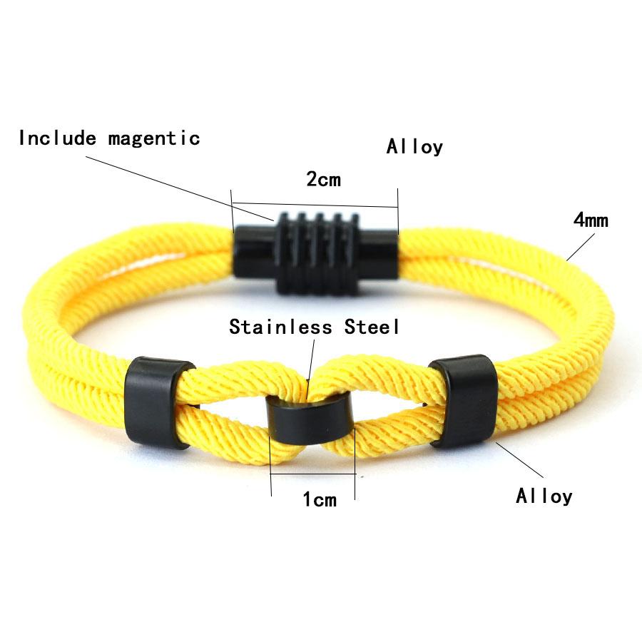 New Stylish Grade A 4mm Rope Bracelet For Men Magnet Buckle Nautical Wrap Braclet Bangle Cycling Hand Accessories Pulseria Homme