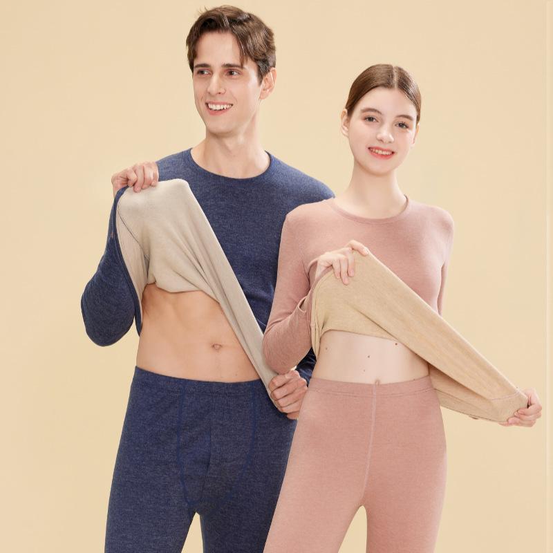 New Wool-Silk Edging Warm Underwear Set for Women & Men – Autumn/Winter Base Layer