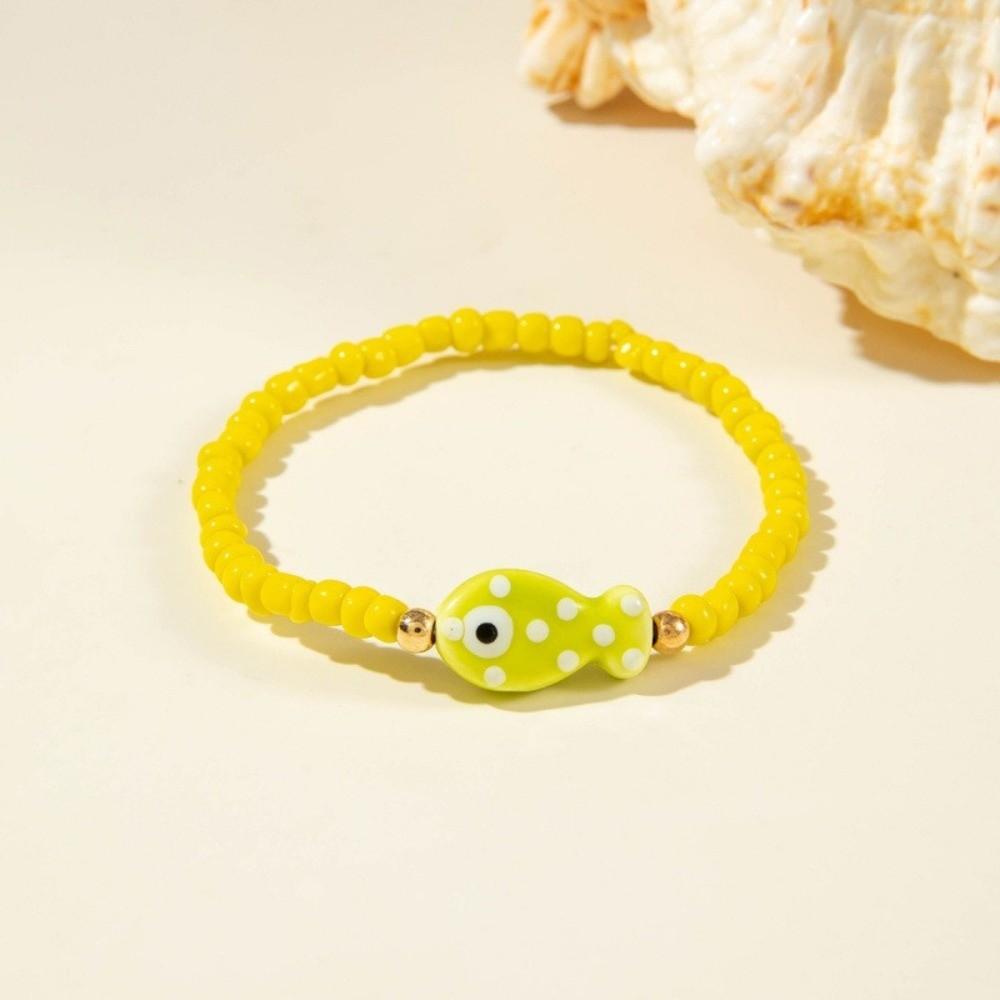 Vintage Sea Series Bohemian Ocean Bracelet Cute Wristband Fish Pendant Bracelet Colorful Beach Bangle Daily