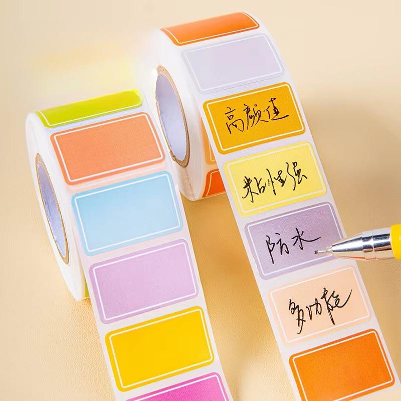 800/500/400pcs roll Colorful Waterproof Self Adhesive Labels Name Tags for Bottles Handwriting Notes Spice Stickers