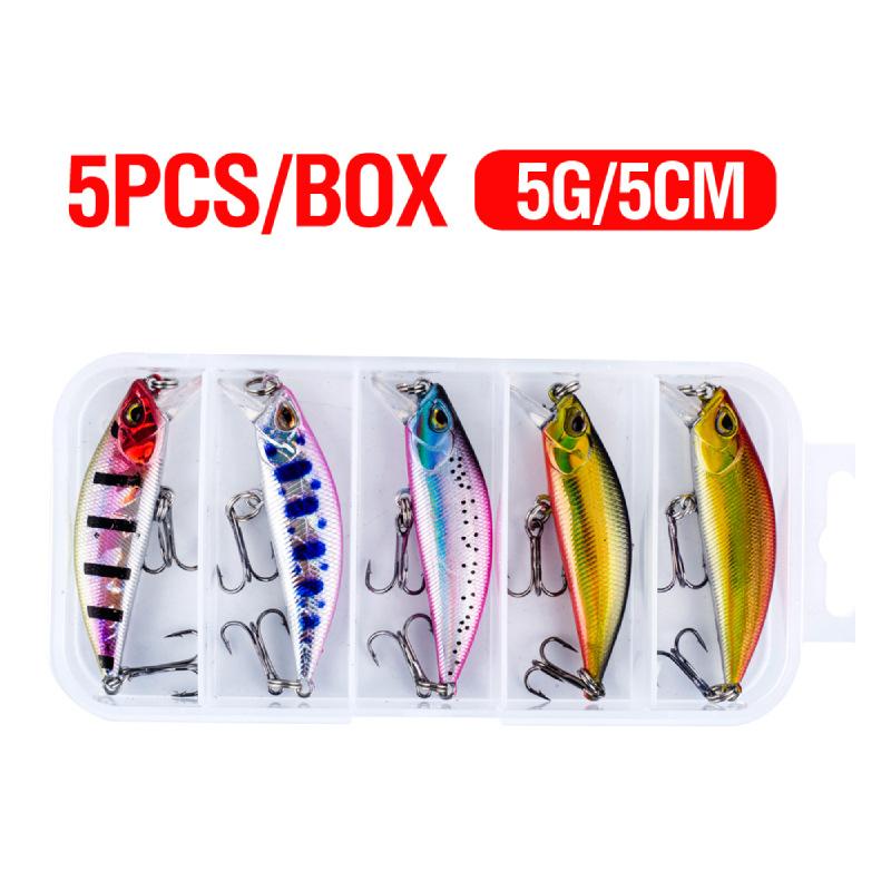 5PCS Long-Range Lure Fishing Bait Minnow 5g/5cm Micro-Sized Sinking Artificial Bait Boxed Version for Angling