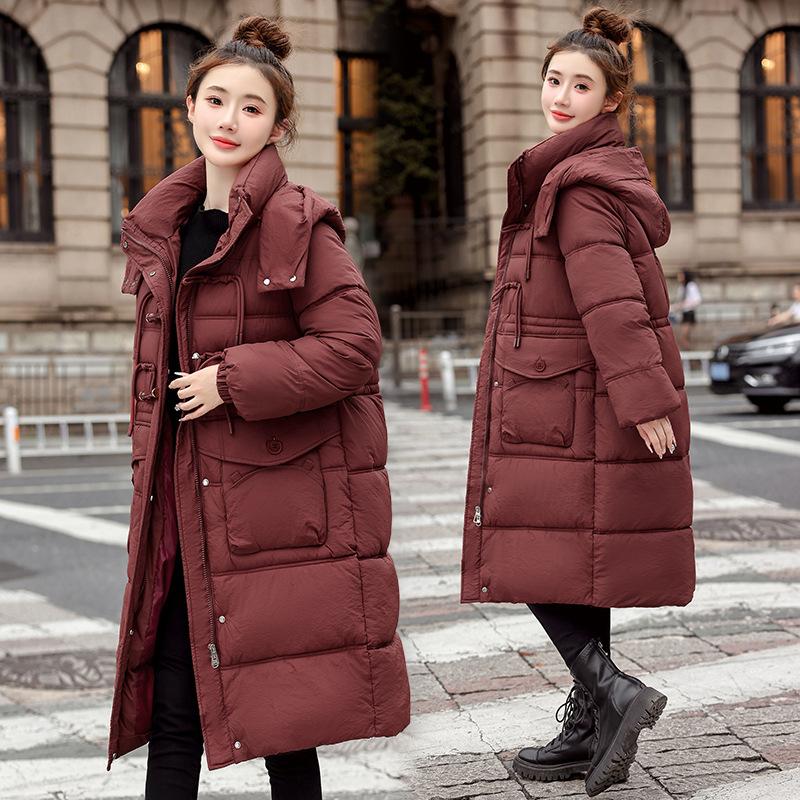 2025 winter new thickened bread jacket down cotton jacket women's Korean version loose mid-length cotton jacket