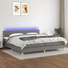 VidaXL Slat Bed Base with Mattress and LED, Upholstered Bed with Headboard, Double Bed, Adult Bedroom Bed, 3133982