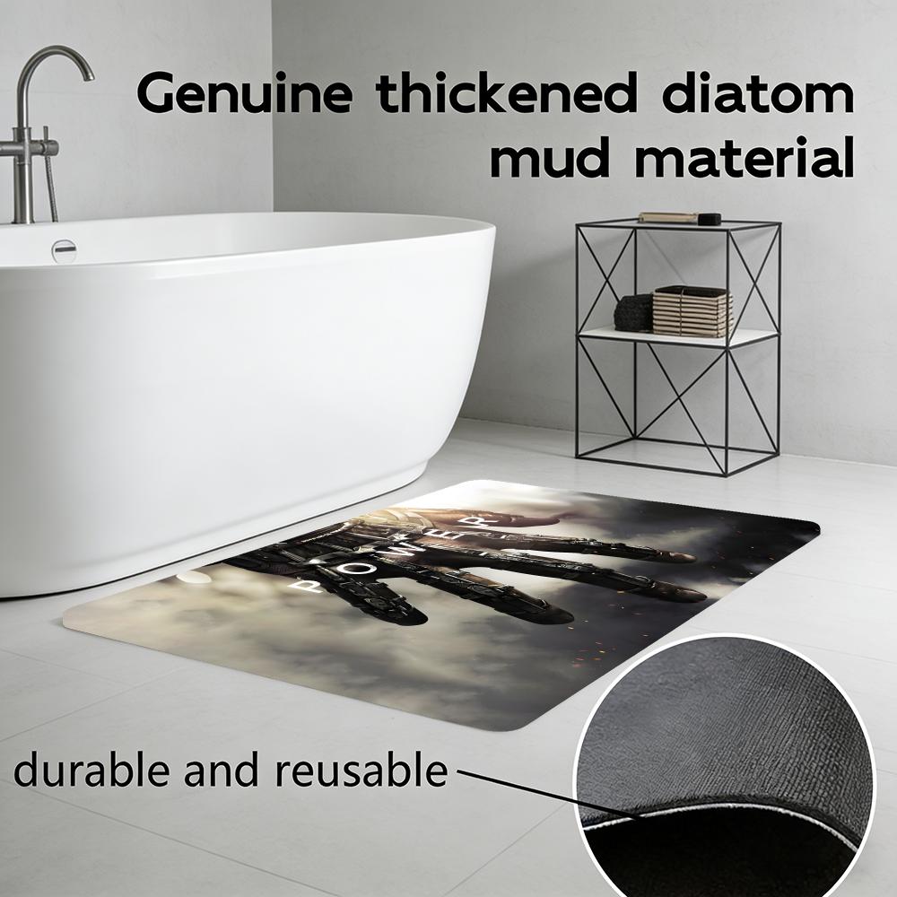Game A-Advanced Warfare Floor Mat Diatomite Bath Mat, Quick Dry Absorbent Non-Slip Door Mat