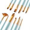 12Pcs Fine Detail Paint Brush Set Double Color Taklon Hair Paintbrushes for Miniature Acrylic Oil