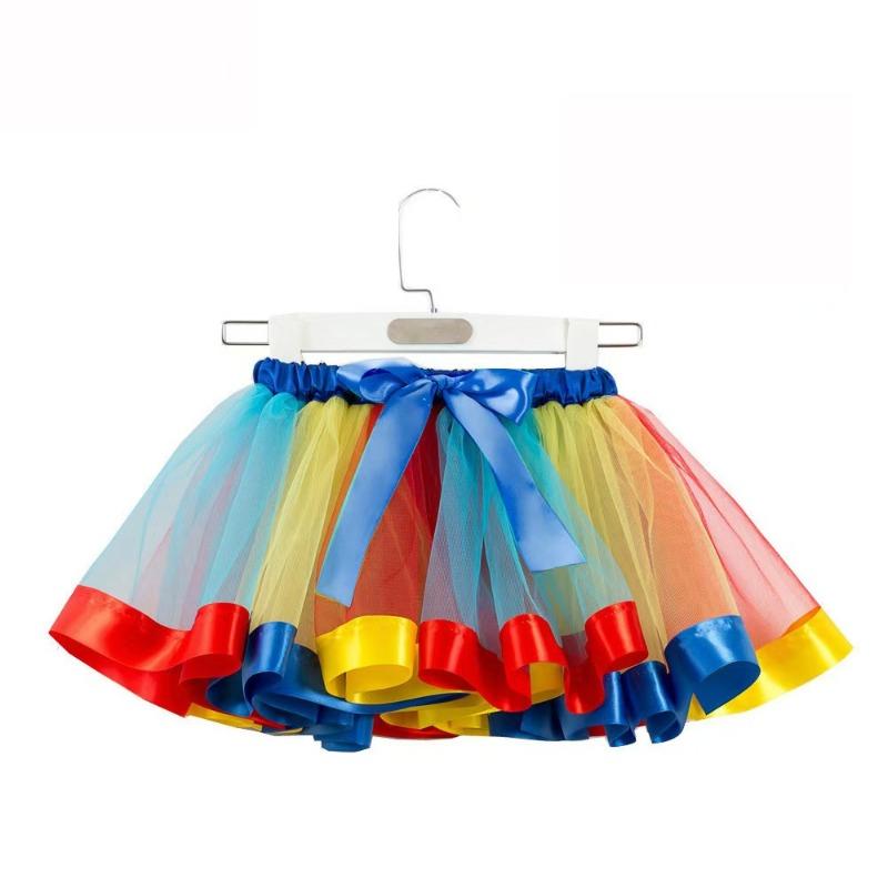 Flickor Barn Tutu Tyll Party Dans Balett Småbarn Rainbow Baby Kostym Kjol