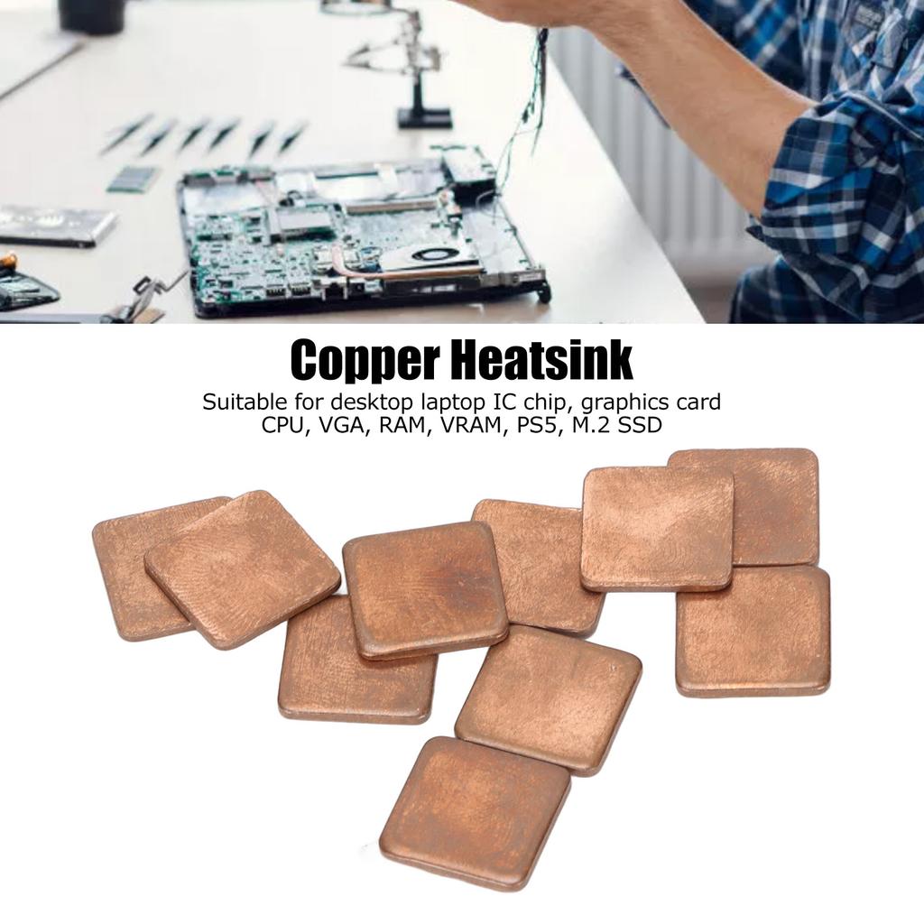 100pcs Htsink 401w/mk Thermal Conductivity Burr   Glossy Copper Material Small Htsink for Laptop GPU CPU