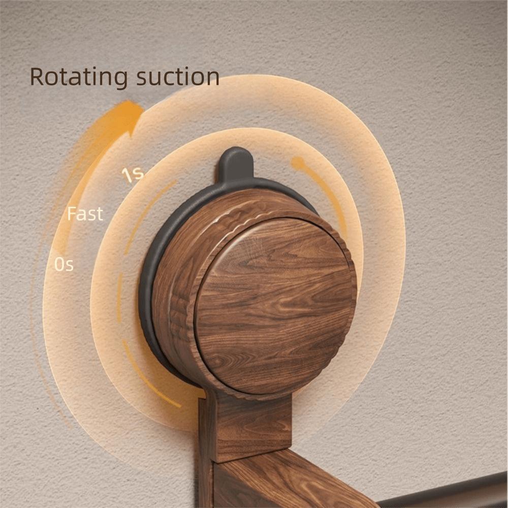 Aluminum Alloy Walnut Wood Towel Holder No Drilling Wall-Mounted Towel Hanging Rack Medieval Style Removable