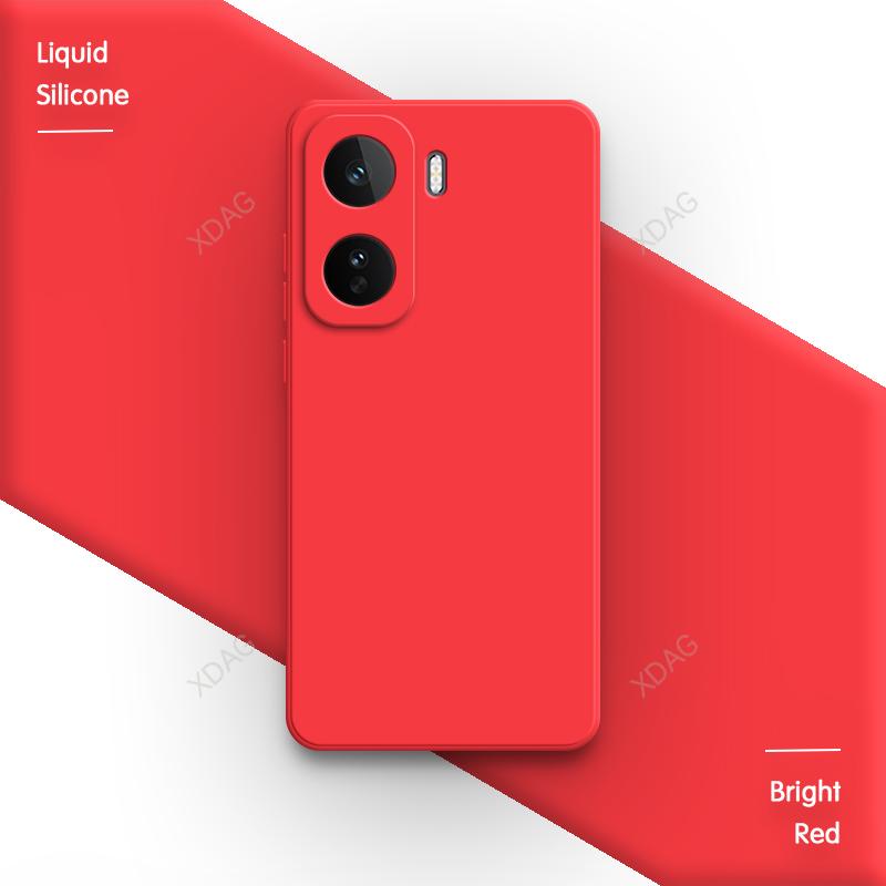 

Candy Color Liquid Silicone Phone Case for vivo iQOO Neo11 Neo 11 5G China Soft Original High Quality Straight Edge Bumper Cover vivo iQOO Neo11 (China) яскраво-червоного кольору