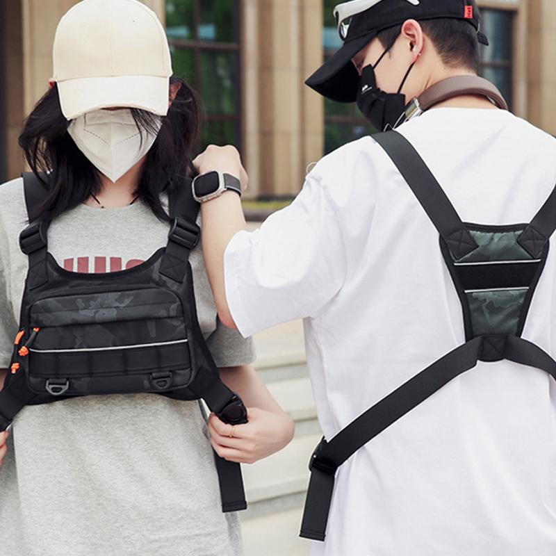 Front Chest Bag Camping Vest Backpack for Men Women Running Tactical Pack Sports Outdoor Cycling Running Fishing Travel Rig Bag