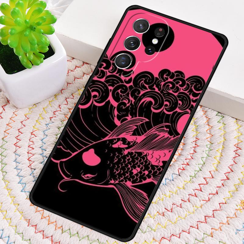 Japanisches Tattoo Fisch Silikon Handyhülle Für Samsung Galaxy note 10 pro S26 S25 S24 S23 S22 S21 Plus S25Ultra Capa Cover