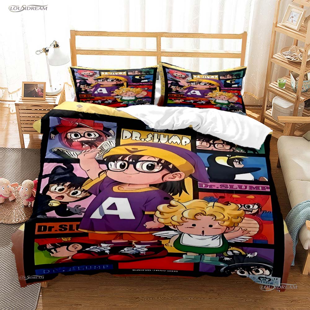 DR Slump Arale Anim Casal All Season Duvet Cover Comforter Bedding Set Soft Quilt Cover and Pillowcases Single/Double/Queen/King