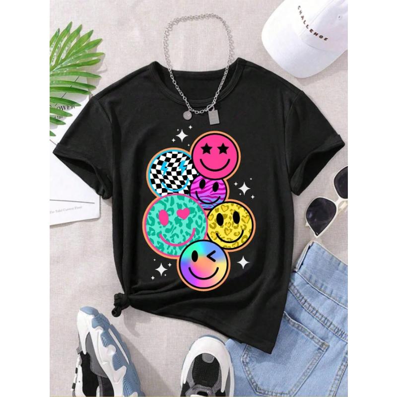 T-Shirt mit lustigem Katzen-Print für Damen, Sommer, weiche, übergroße Oberteile, modisch, lässig, kurzärmelig, Baumwolle