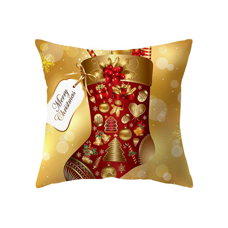 Merry Christmas Santa Claus Print Pattern Cushion Cover Home Living Room Sofa Decoration Pillow Pillow Cover