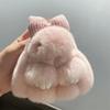 Hair Bow Rabbit Plush Keychain Soft Bag Hanging Pendant Accessory Plush Rabbit Keychain  Car