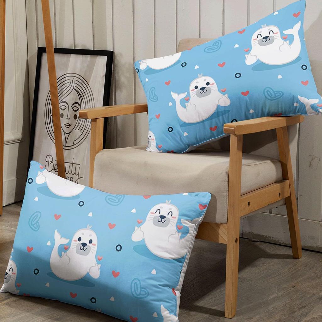 Cartoon Animal Sea Lion Pattern Bed Hat Four-Piece Bedding Set Bedroom Dormitory Bedding Decoration